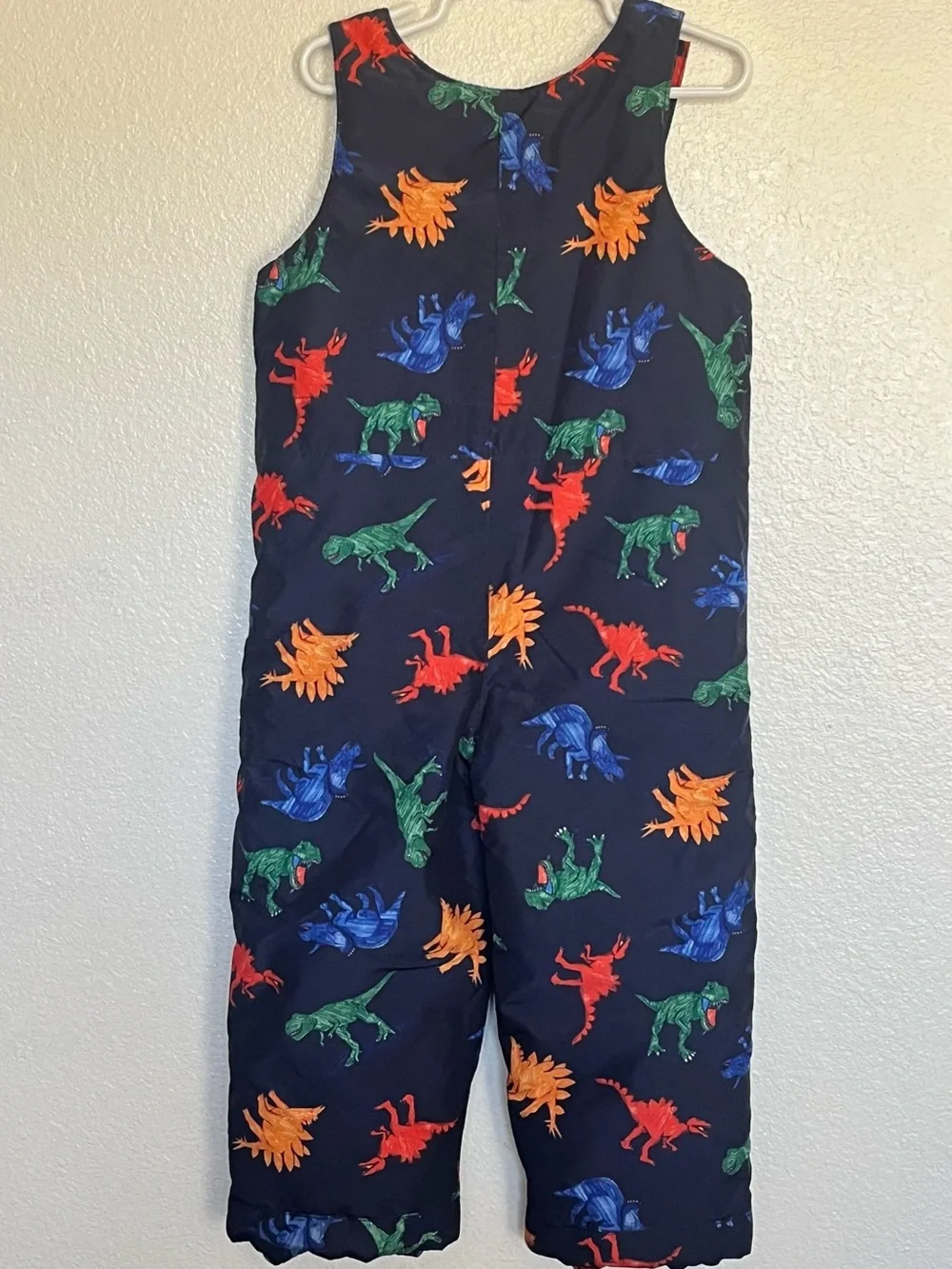 The Children's Place Navy Dinosaur Snow Bib & Gloves Set with Dino Print 3T